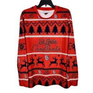 St Louis Cardinals Wordmark Pajama Top Adult Large Red Soft Festive MLB Baseball